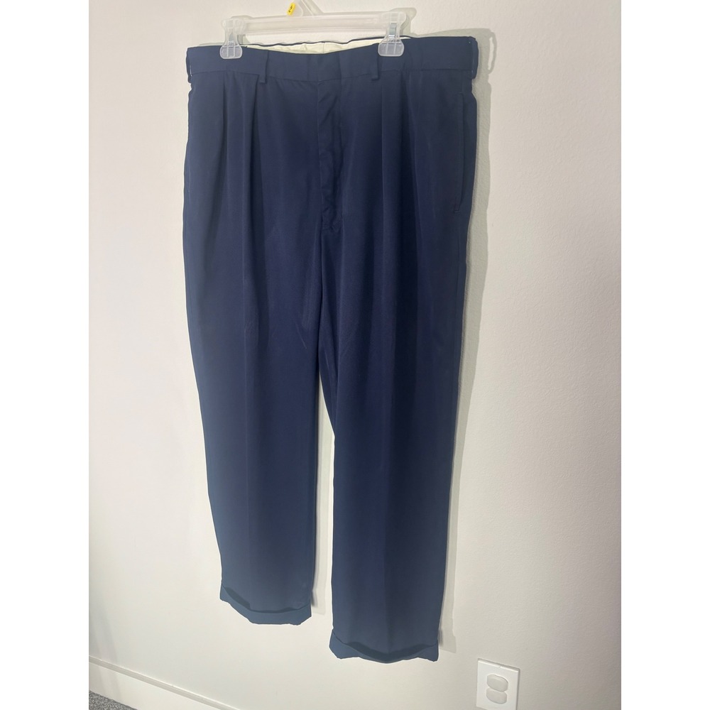 Polo Golf Ralph Lauren Mens 38x30 Navy Blue Pleated Cuffed Chino Pants Trousers